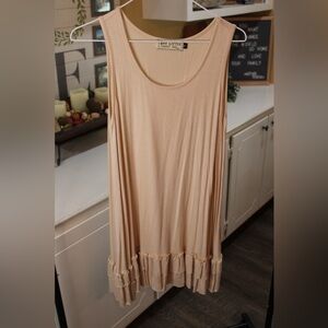 Beige Ruffle Hem Sleeveless Swing Dress/ Tunic🤎